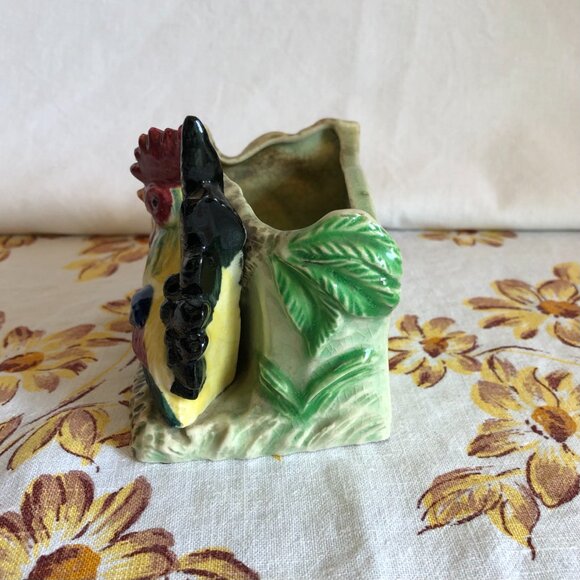 Vintage Japan Ceramic Rooster Planter - Picture 2 of 7